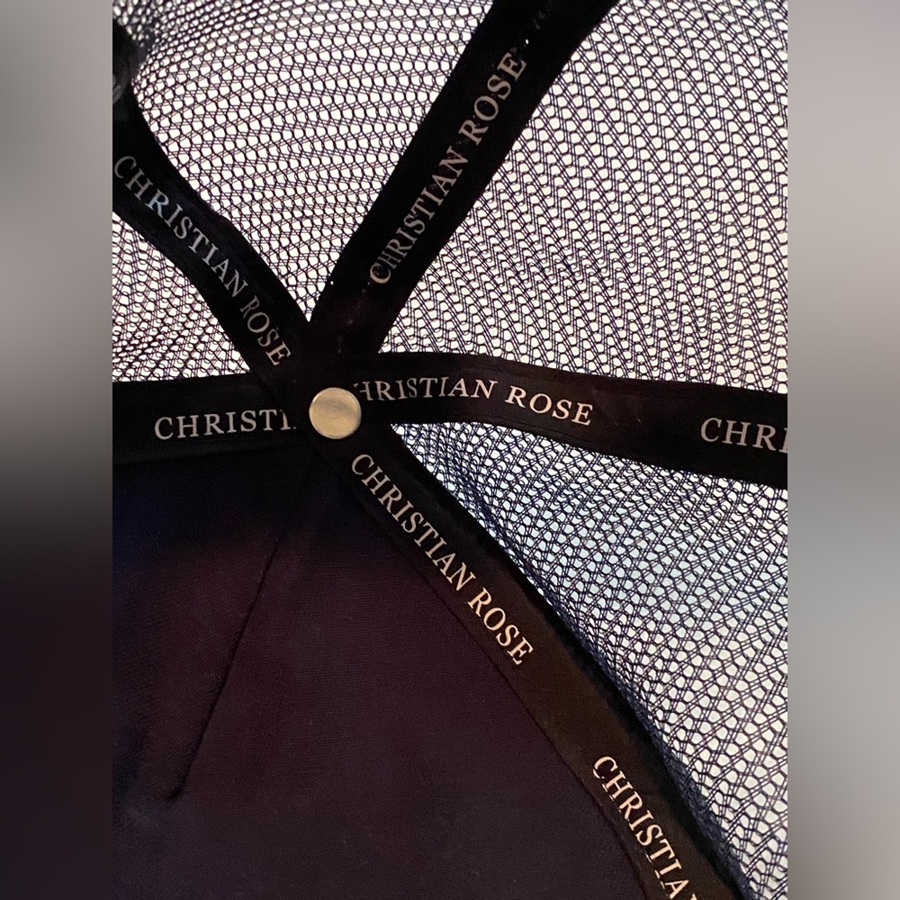 Christian Rose Navy Vinyl Iconic II Plate Men’s Trucker Baseball Cap - Picture 11 of 15